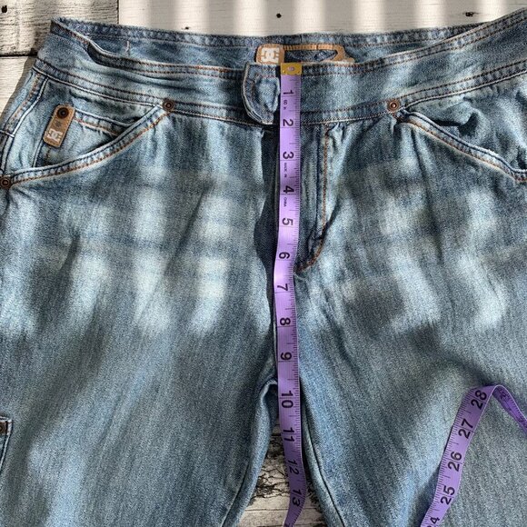 Vintage Y2K DC Shoes Cargo Denim Mid Low Rise Bootcut Jeans - Picture 12 of 16